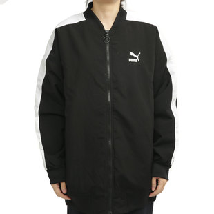 Puma/彪马新款女子立领中长款宽松棒球服外套T7夹克 530275