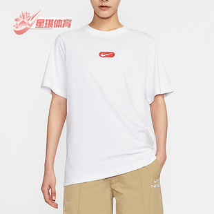 HQ1699 2025女士日常运动透气印花圆领套头短袖 100 耐克正品 Nike