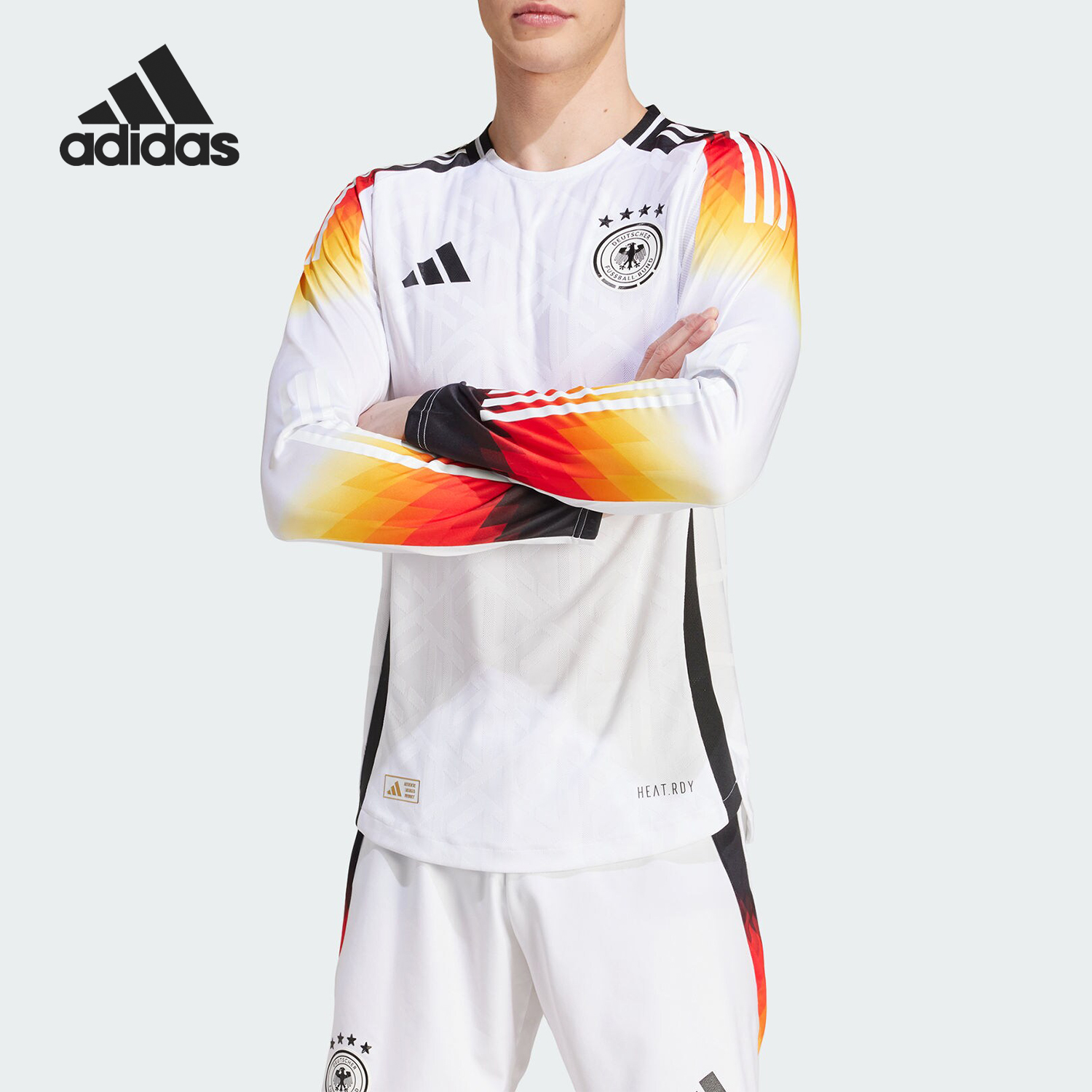 阿迪达斯男士足球长袖球衣