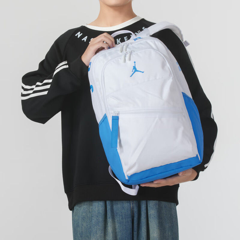 AJ蓝色双肩包Nike耐克运动包正品户外登山背包新款学生书包休闲包