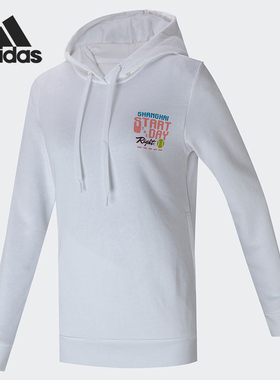 Adidas/阿迪达斯官方正品运动休闲女子字母印花连帽卫衣H31260