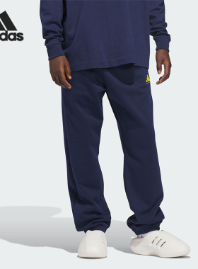 Adidas/阿迪达斯正品2025冬季款男女日常松紧腰直筒长裤JZ9531