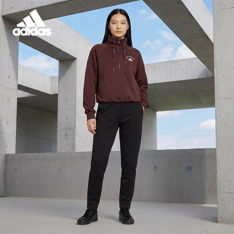 Adidas/阿迪达斯正品HALF ZIP SWEAT女士短款加绒卫衣KC0066