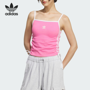 短款 三叶草女士时尚 透气吊带背心KE3888 阿迪达斯正品 Adidas