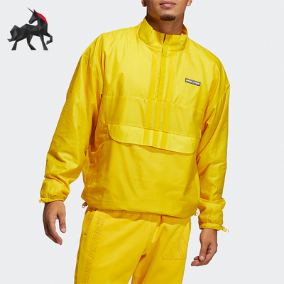 阿迪达斯男士时尚半拉链外套