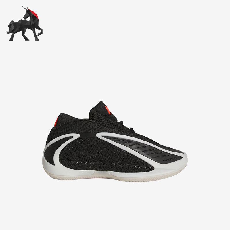 Adidas/阿迪达斯正品AE2贴合核心黑儿童黑色经典低帮篮球鞋JR9377