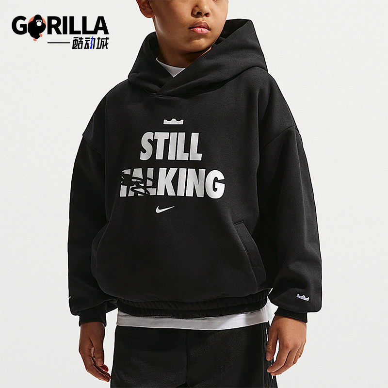 Nike/耐克正品秋冬大童运动加绒篮球套头长袖经典卫衣IQ0269-010