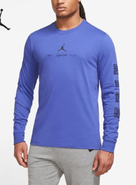 Nike/耐克正品JORDAN男子运动训练休闲圆领长袖T恤DV8447-430