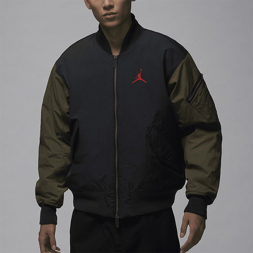 耐克男士运动拼接印花保暖棉服