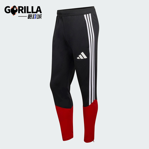 Adidas/阿迪达斯正品2025冬季款男士耐穿修身拼接足球长裤KB4442