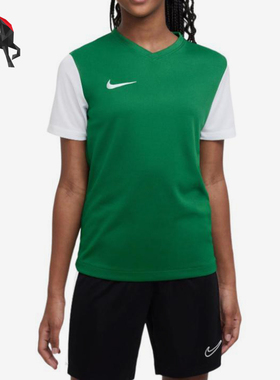Nike/耐克正品夏季款大童训练透气V领拼接运动足球短袖DH8389-302