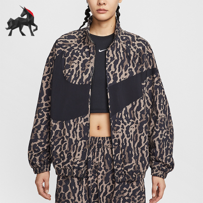 Nike/耐克正品Sportswear女士豹纹梭织宽松时尚外套IB7264-010