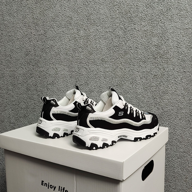 Skechers/斯凯奇正品女子厚底系带运动熊猫鞋老爹鞋休闲鞋