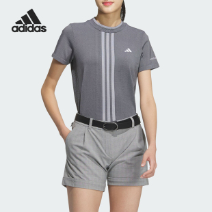 Adidas T恤IN6606 高尔夫女士条纹休闲运动短袖 阿迪达斯官方正品