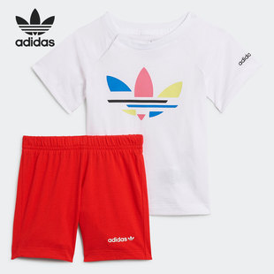 阿迪达斯正品 套装 当季 婴童休闲运动短袖 H25228 新款 Adidas