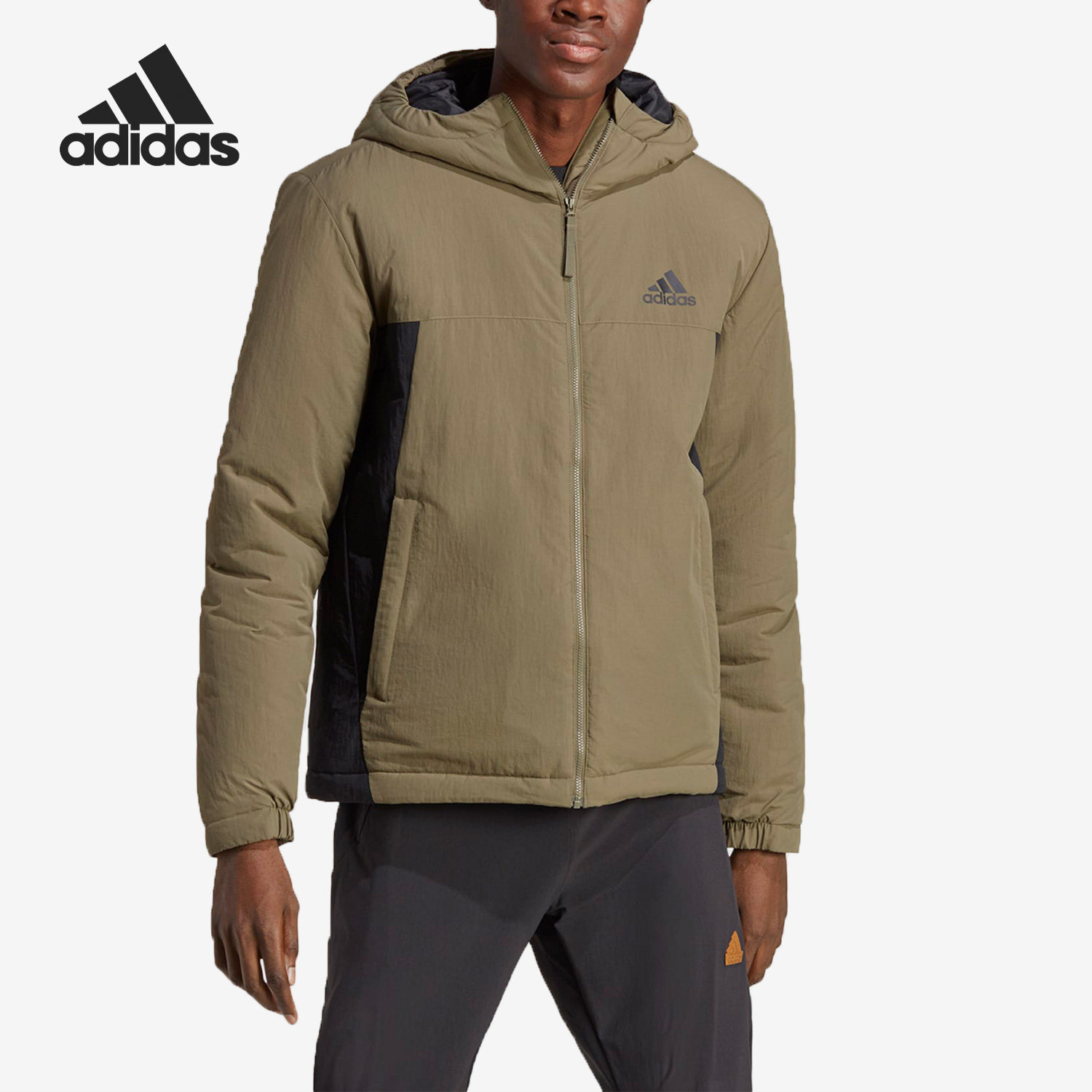 Adidas/阿迪达斯正品春季新款男子户外运动连帽棉服HM2264