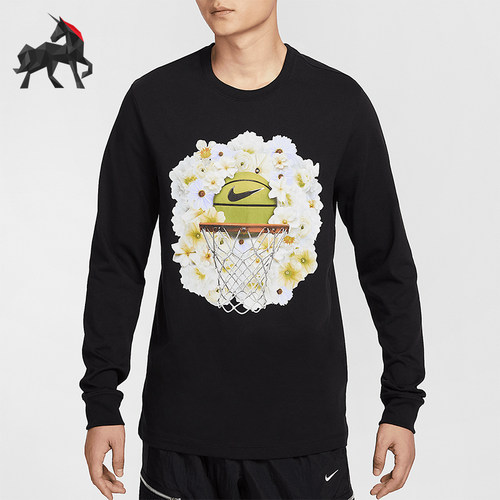 Nike/耐克正品新款男士篮球训练印花图案透气长袖HJ3349-010