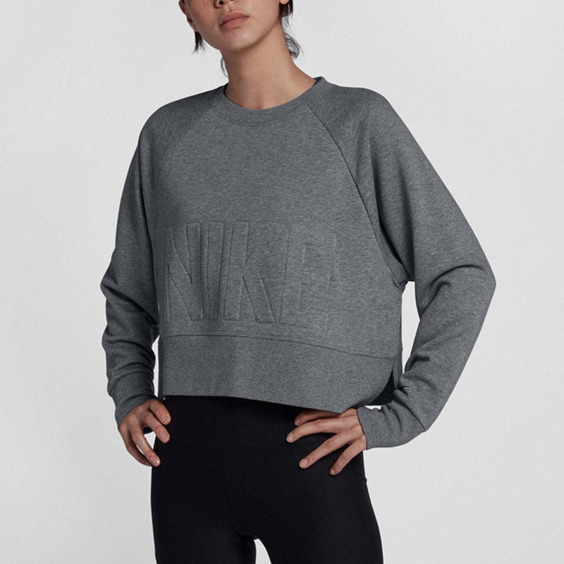 Nike/耐克官方正品女士纯色字母Logo压纹短款长袖卫衣AH8437-091,运动服/休闲服装,运动卫衣/套头衫,淘宝优惠券,粉丝福利购,淘宝优惠卷