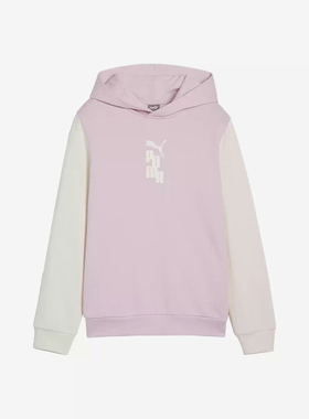 Puma/彪马官方正品新款大童拼接时尚宽松连帽卫衣套头衫679270-60