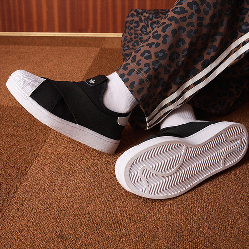 Adidas/阿迪达斯正品三叶草男女低帮经典简约一脚蹬运动鞋KH8210