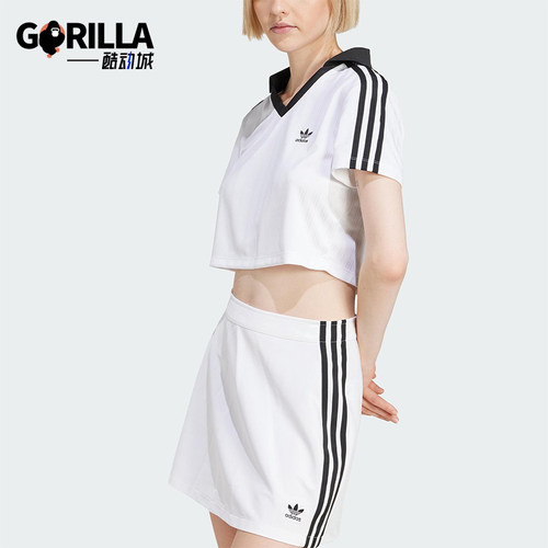 Adidas/阿迪达斯正品三叶草女士短款时尚经典短袖POLO衫JD2608