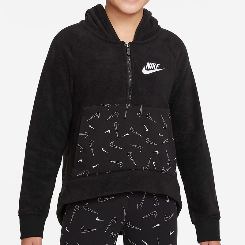 耐克大童半长拉链开襟连帽衫卫衣