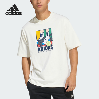 Adidas/阿迪达斯正品2026年夏季 男士卡通经典运动短袖T恤KE4341