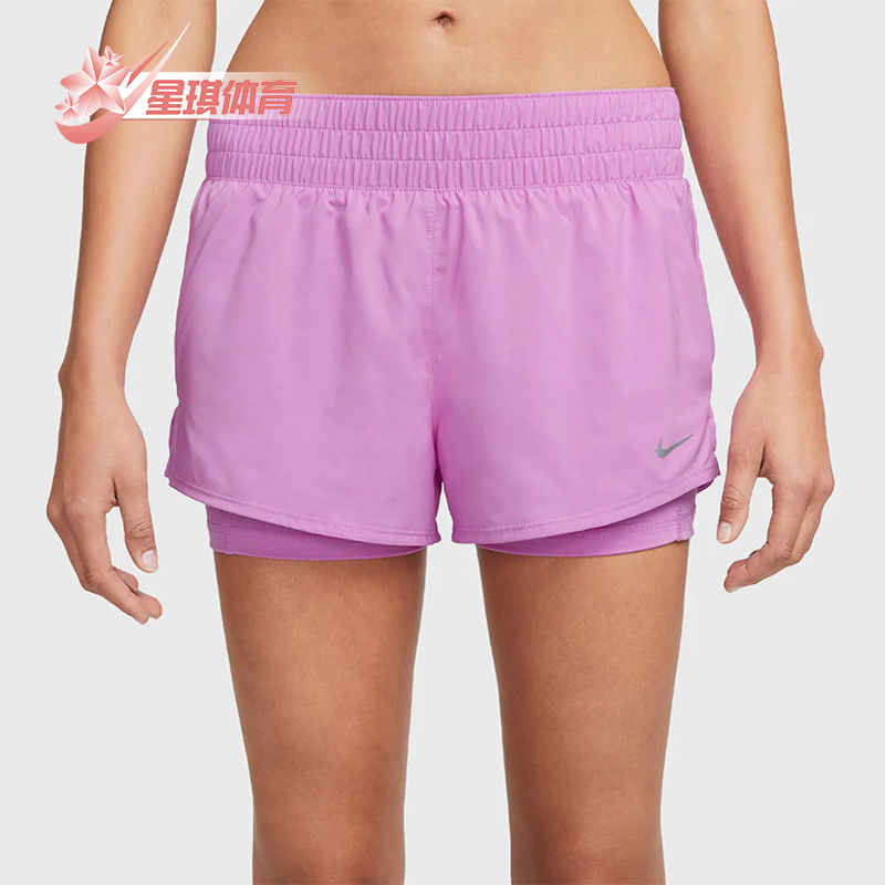 Nike/耐克正品2025女士印花松紧腰透气二合一运动短裤DX6013-532