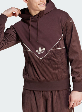 Adidas/阿迪达斯正品三叶草男子时尚拼接连帽运动卫衣II5788