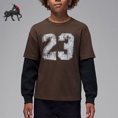 Nike/耐克正品JORDAN大童休闲假两件圆领复古时尚长袖IQ3374-237