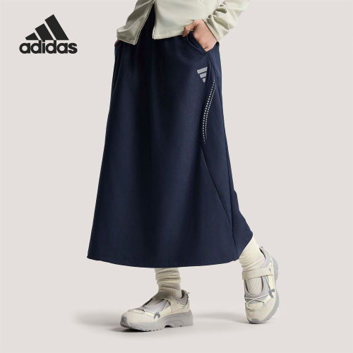 Adidas/阿迪达斯正品2026女士梭织运动复古宽松半身裙KV4868