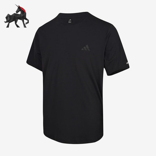 Adidas/阿迪达斯正品圆领套头T恤新款男黑色短袖T恤KX2742