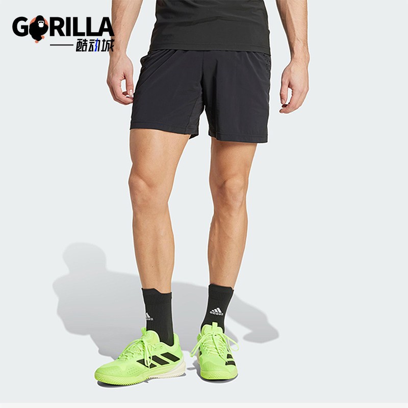 Adidas/阿迪达斯正品2025男士训练网球梭织弹力运动短裤JN3720,运动服/休闲服装,运动中长裤／短裤,淘宝优惠券,粉丝福利购,淘宝优惠卷