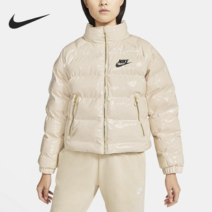 新款 Nike 冬季 女子立领运动休闲保暖棉服CU6713 耐克官方正品 140