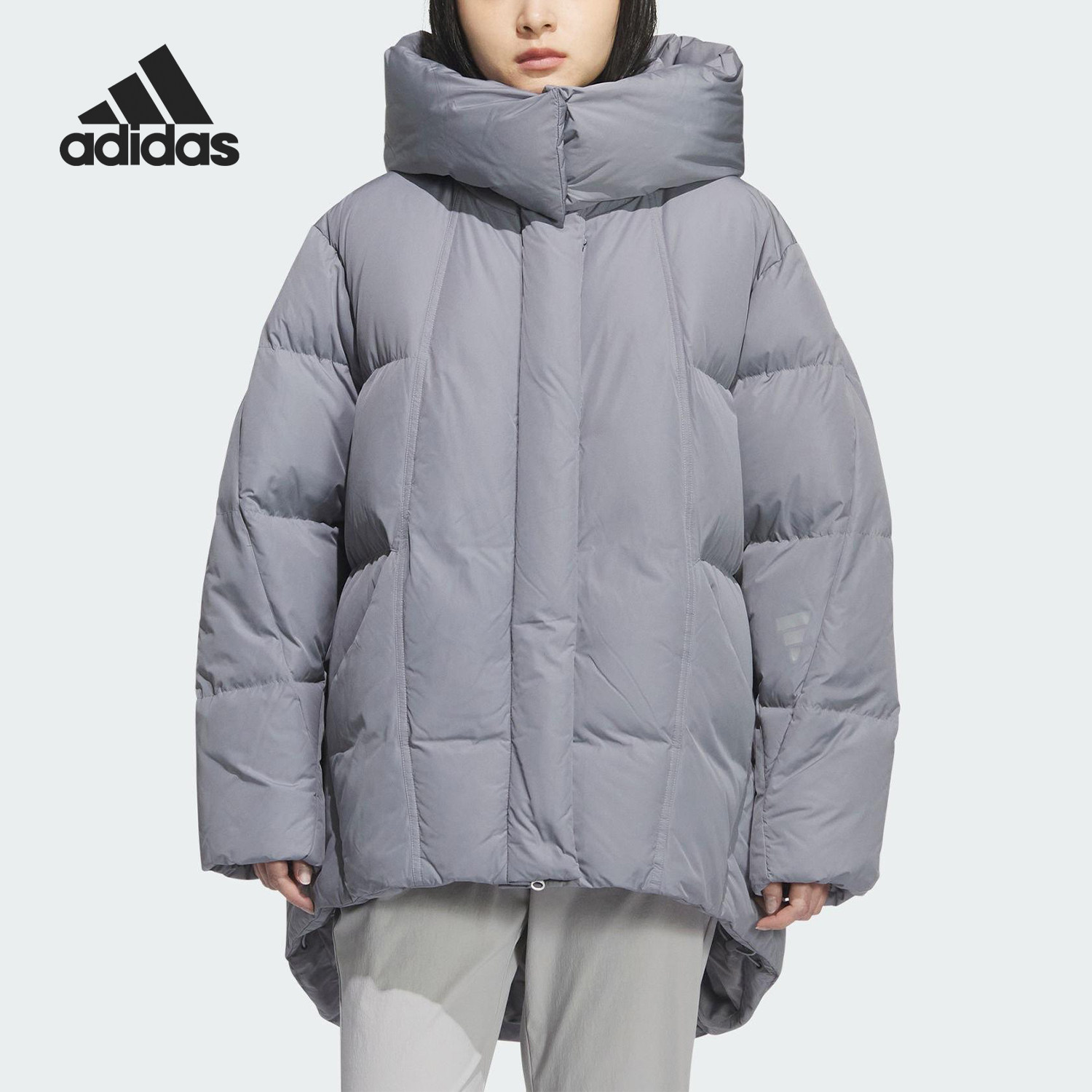 Adidas/阿迪达斯官方正品冬季女士蓬松保暖时尚连帽羽绒服KC5801