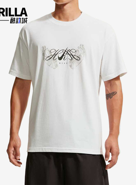 Nike/耐克正品男士落肩宽松透气休闲印花短袖T恤JF5954-100