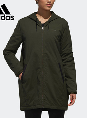 Adidas/阿迪达斯正品冬新款NEO女款茄克外套长款防风衣DW8350