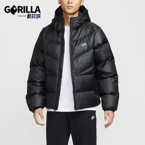 Nike/耐克正品2025男士宽松经典运动防风连帽羽绒服HQ7791-011
