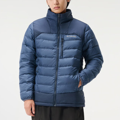 哥伦比亚男士保暖拉链复古羽绒服