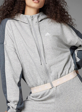 Adidas/阿迪达斯正品时尚女士短款连帽经典长袖夹克外套HZ9668