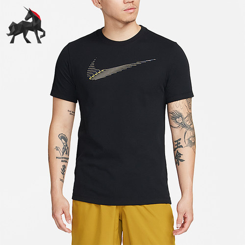 Nike/耐克正品2025男士耐穿圆领套头透气运动健身短袖FJ2465-010