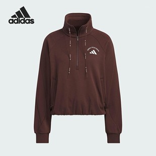 SWEAT女士短款 Adidas ZIP HALF 加绒卫衣KC0066 阿迪达斯正品
