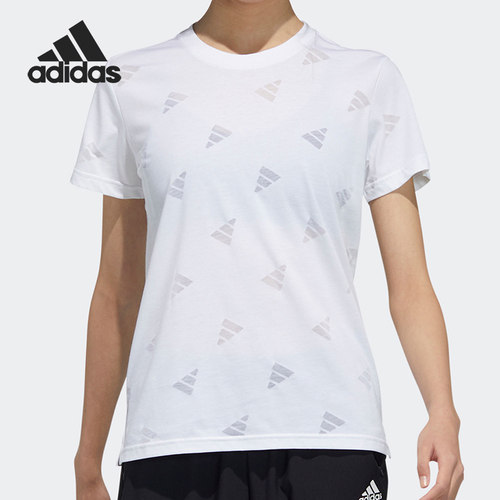 Adidas/阿迪达斯正品女士Logo字母圆领运动短袖T恤 GP0676