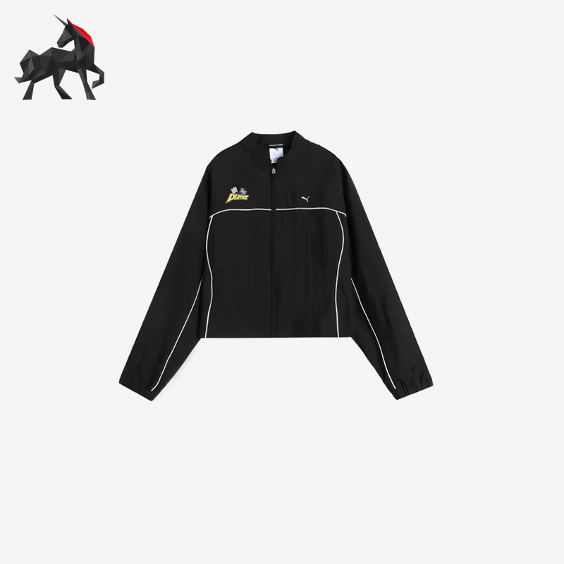 Puma/彪马正品春季女士休闲宽松短款梭织赛车线条外套631343-01