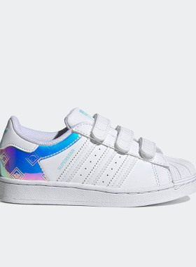 Adidas/阿迪达斯正品SUPERSTAR CF儿童魔术贴贝壳头休闲鞋 H03950