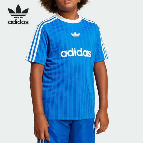 Adidas/阿迪达斯正品三叶草大童套头运动经典透气短袖JC7310