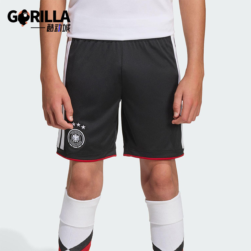 Adidas/阿迪达斯正品2025大童训练运动透气松紧腰足球短裤JZ4562
