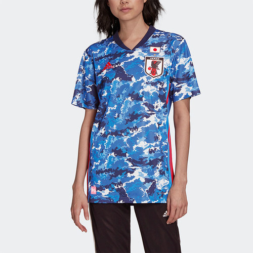 Adidas/阿迪达斯正品夏季女士球迷版经典时尚V领短袖T恤ED7364