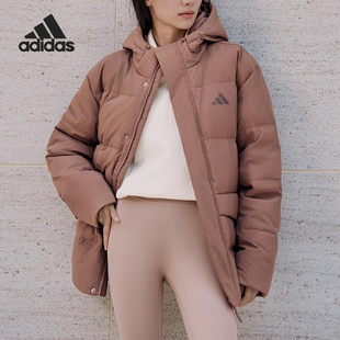 Adidas LINEAR男女保暖连帽休闲羽绒服KQ5521 阿迪达斯官方正品