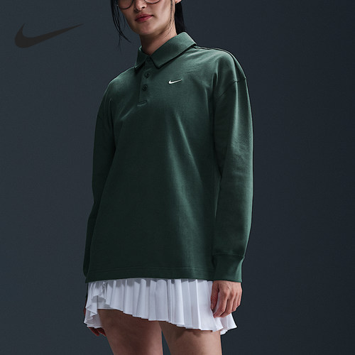 Nike/耐克正品2025秋季款女士日常运动套头宽松POLO衫FZ5814-338
